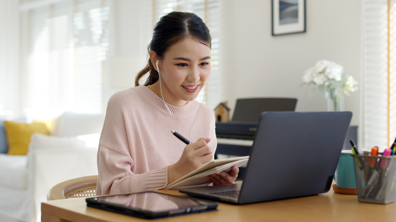 student studying