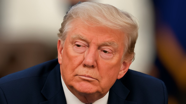 close-up of Donald Trump looking to left