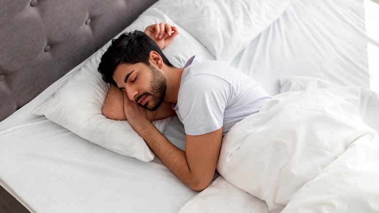 A man takes a nap