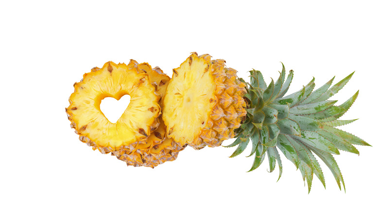 Pineapple cut in half