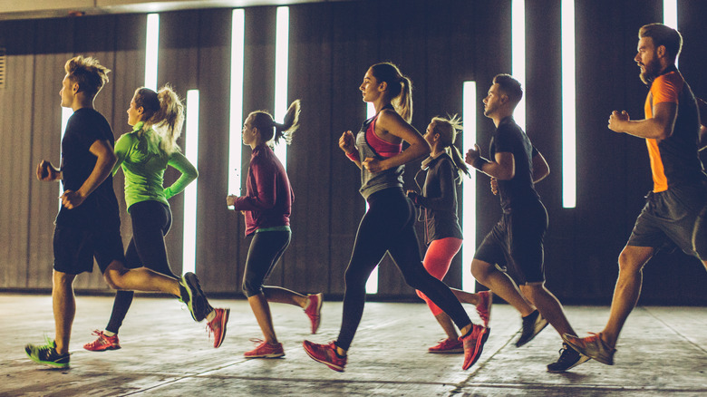 group of nighttime runners
