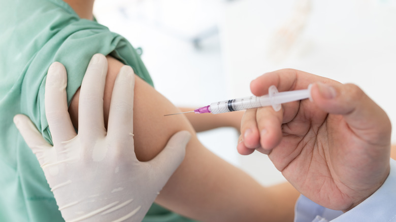 Person getting flu shot