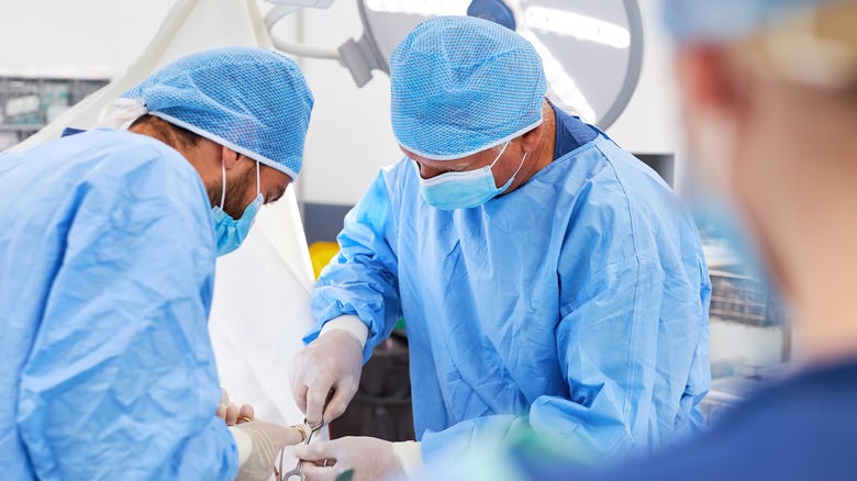Doctors performing a surgery
