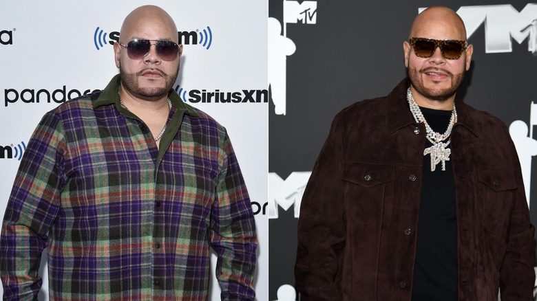 Side-by-side photos showing Fat Joe's weight loss