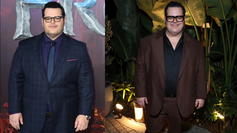 Side-by-side photos showing Josh Gad's weight loss