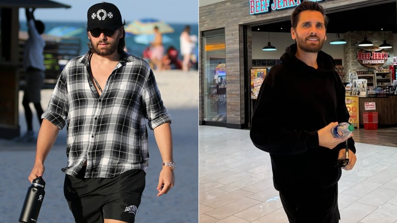 Side-by-side photos showing Scott Disick's weight loss