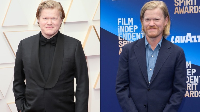 Jesse Plemons before and after a weight loss that occurred through dieting and fitness