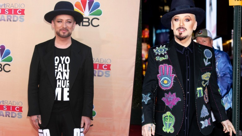Boy George before and after controlling his weight with GLP-1 use