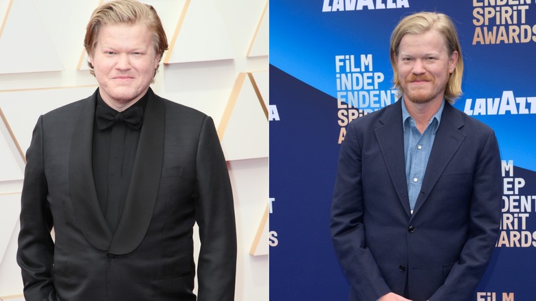 Jesse Plemons before and after a weight loss that occurred through dieting and fitness