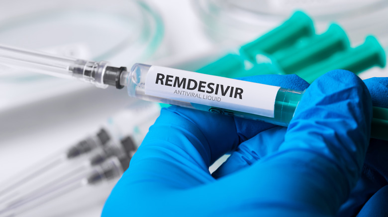 Remdesivir medication in a vial