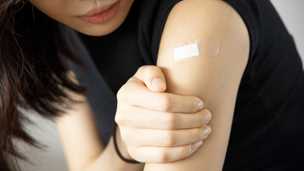 bandaid on sore arm