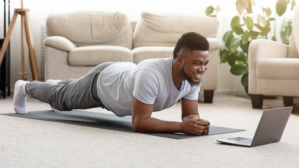 man doing planks