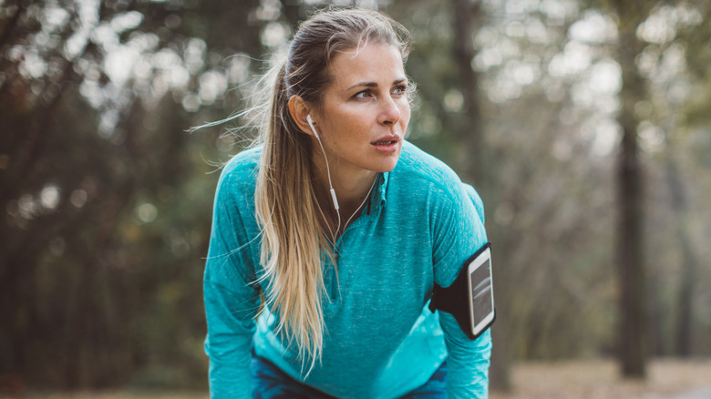 woman tired exercising