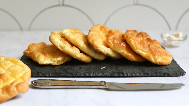 Keto cloud bread on plate 