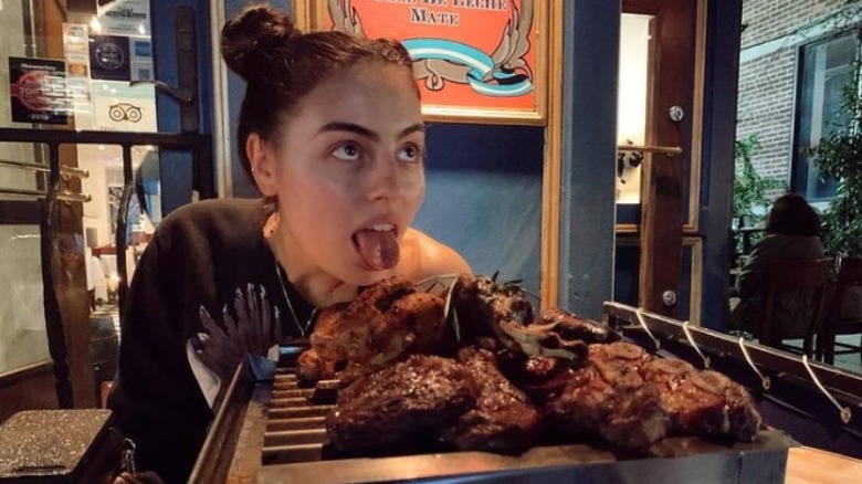 Kitty Terzo at a restaurant