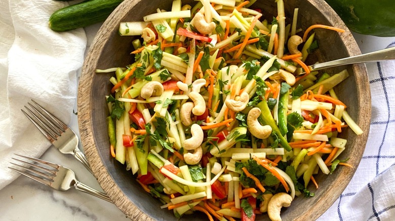 Bowl of papaya and carrot salad