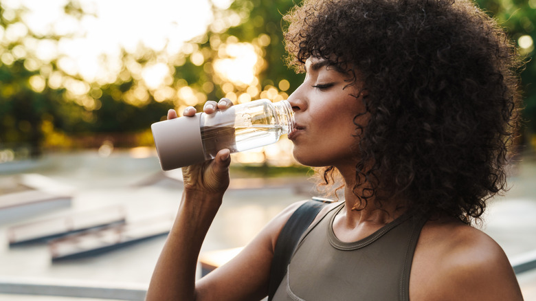 Woman drinking water