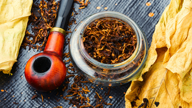dried tobacco pipe