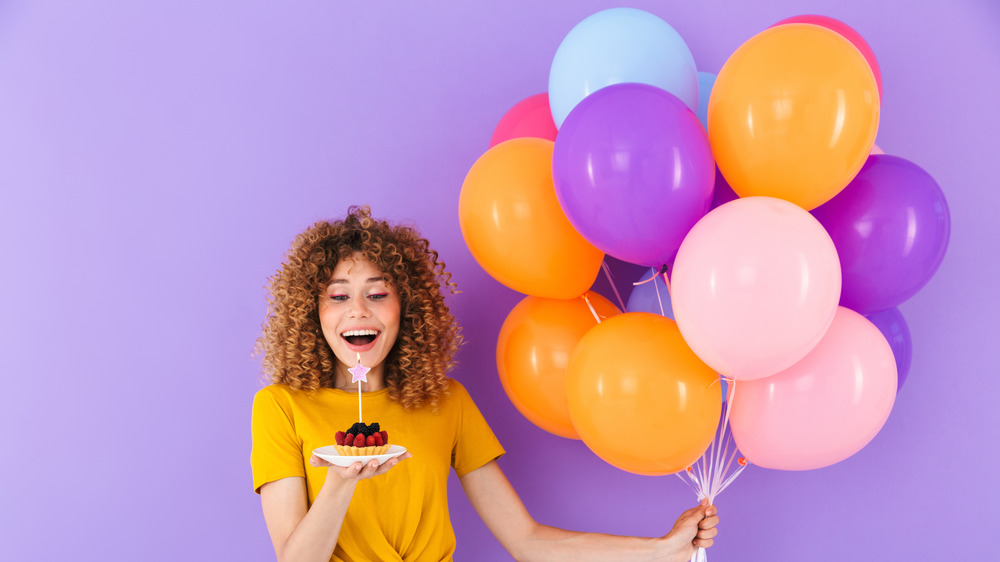 Woman celebrating birthday