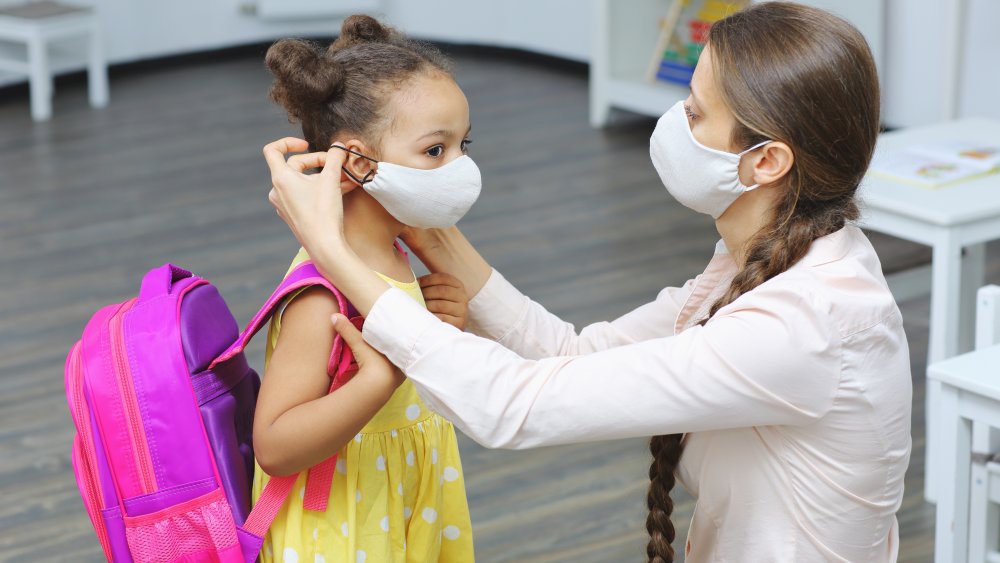 daycare worker with mask