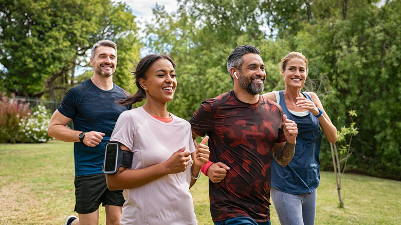 group of people jogging