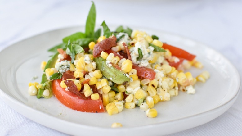 Summer corn salad on plate