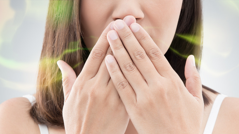 woman bad breath