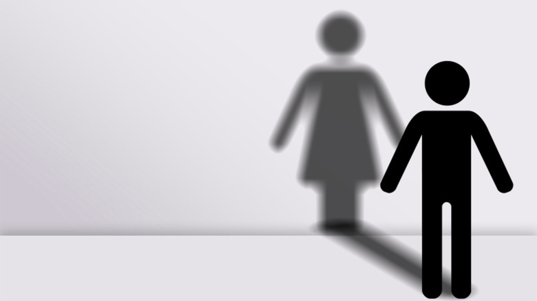 male symbol with shadow