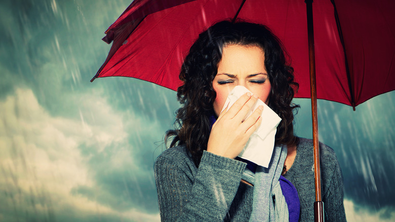 woman storm headache