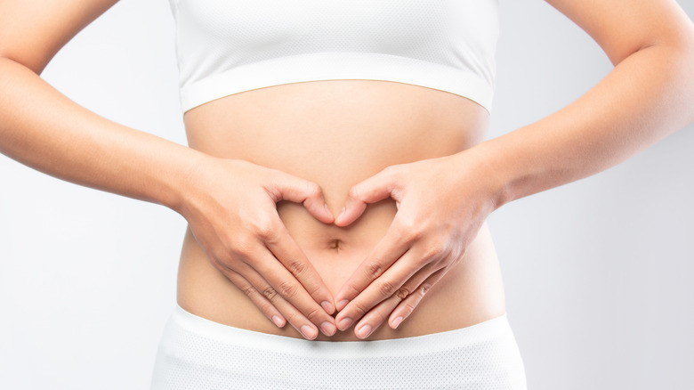 woman stomach gut
