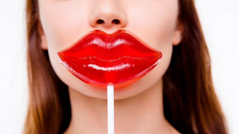 woman with lollipop