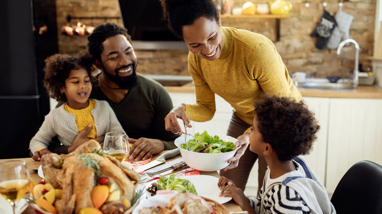 family eating dinner