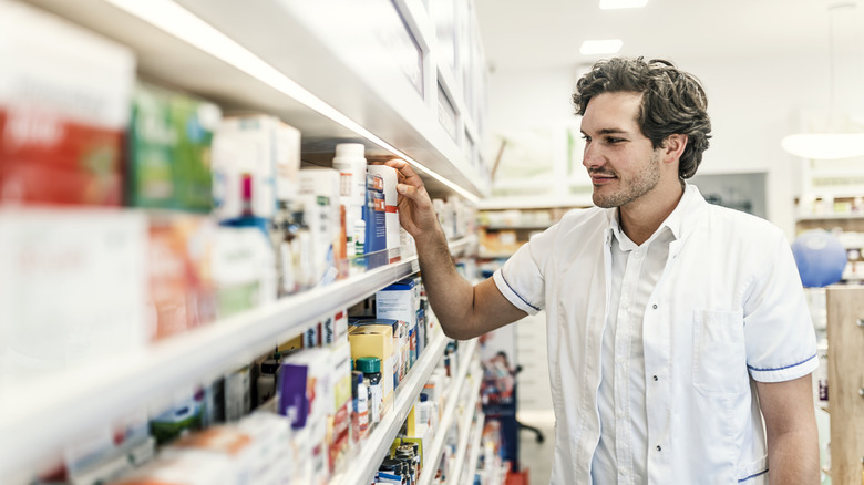 Man shopping at a drugstore