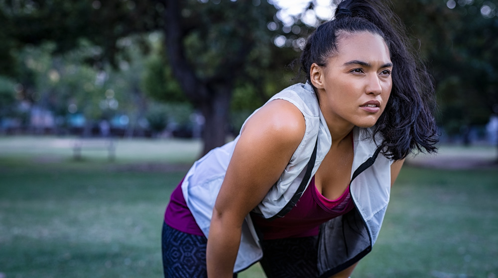 woman sweaty from exercise