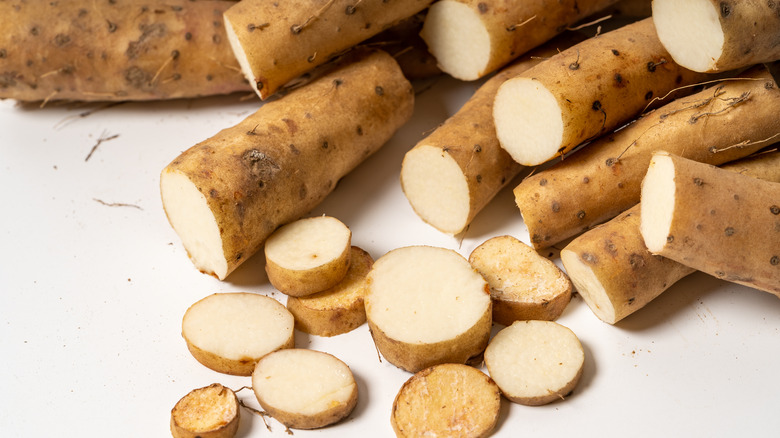 yam on white background