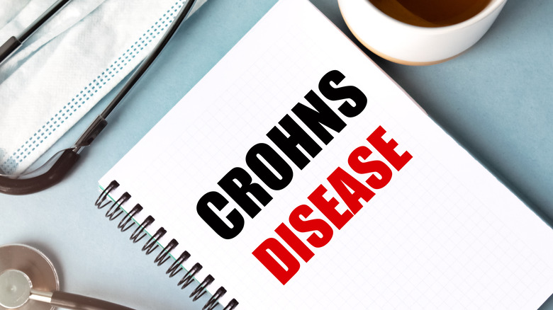 Crohn's Disease written on notebook