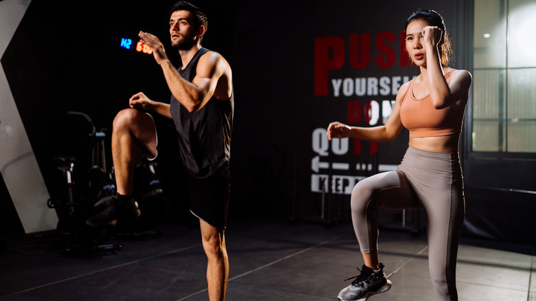 People doing HIIT workout