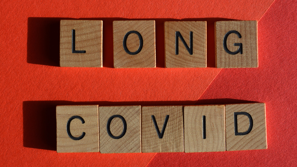 Letter blocks spelling "Long COVID"