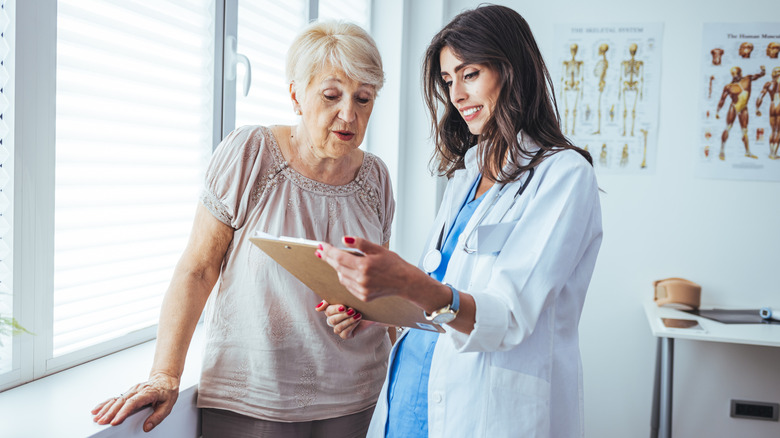 Woman having a conversation with her doctor