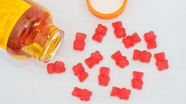 cranberry gummies next to bottle