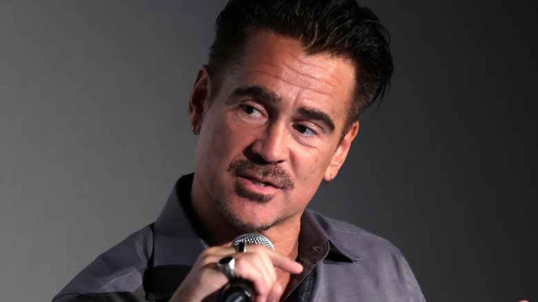 Colin Farrell speaking during an interview