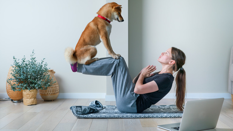 home workout with pup