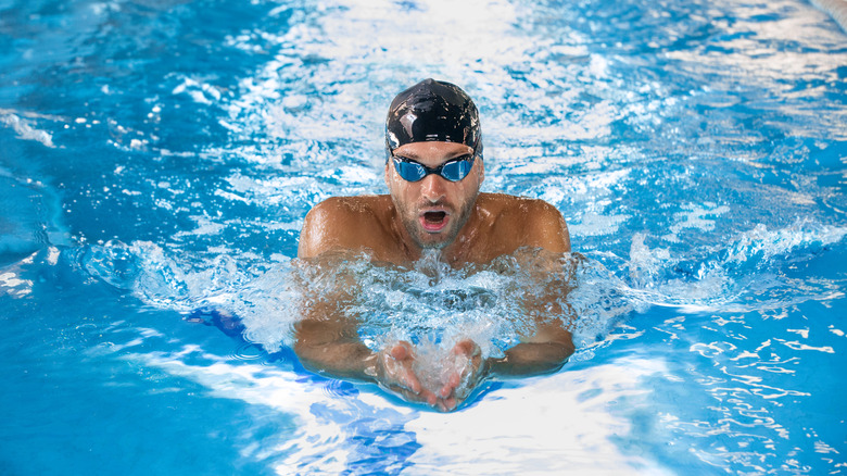 Male swimmer in the pool