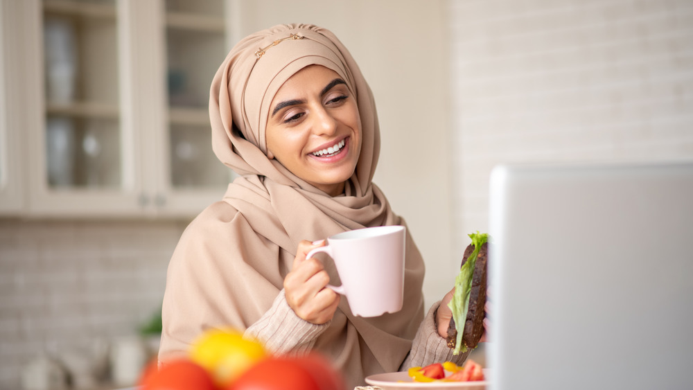 healthy food with tea