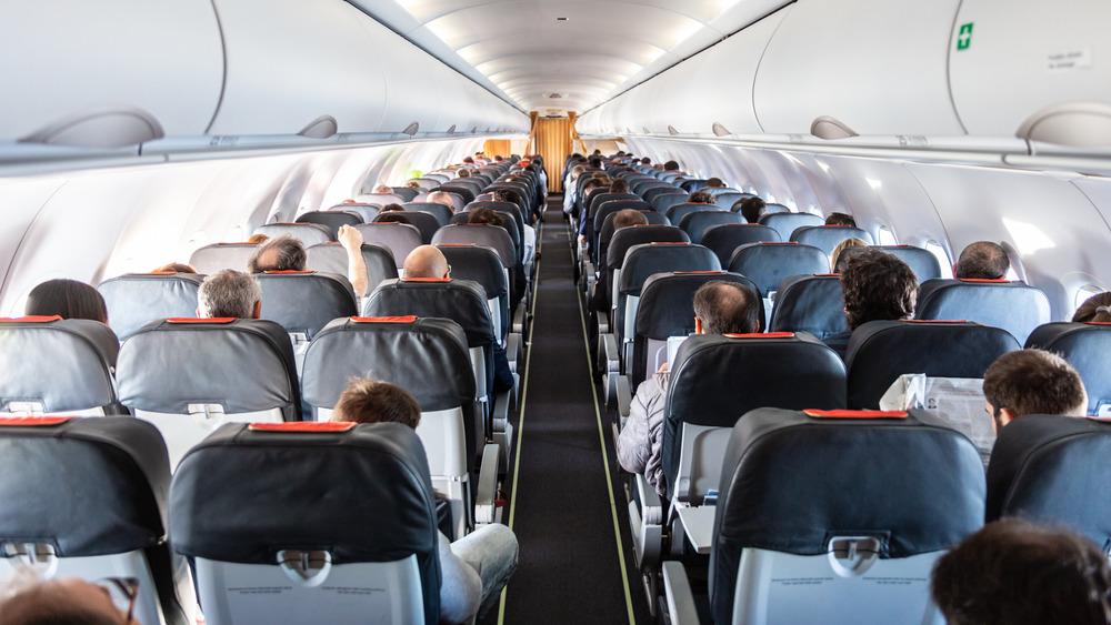 Interior of airplane