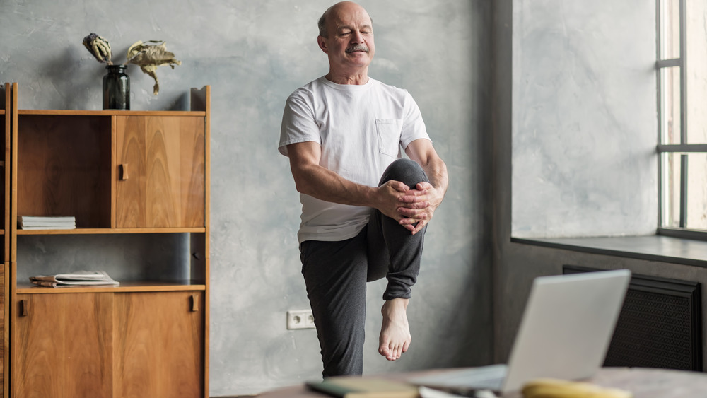 Man exercising in the afternoon