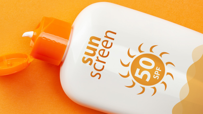 bottle of sunscreen