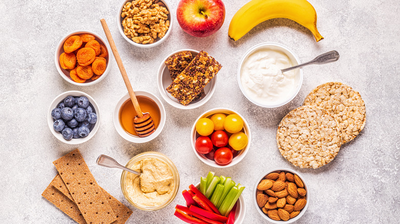 Bananas, walnuts, and other healthy snacks