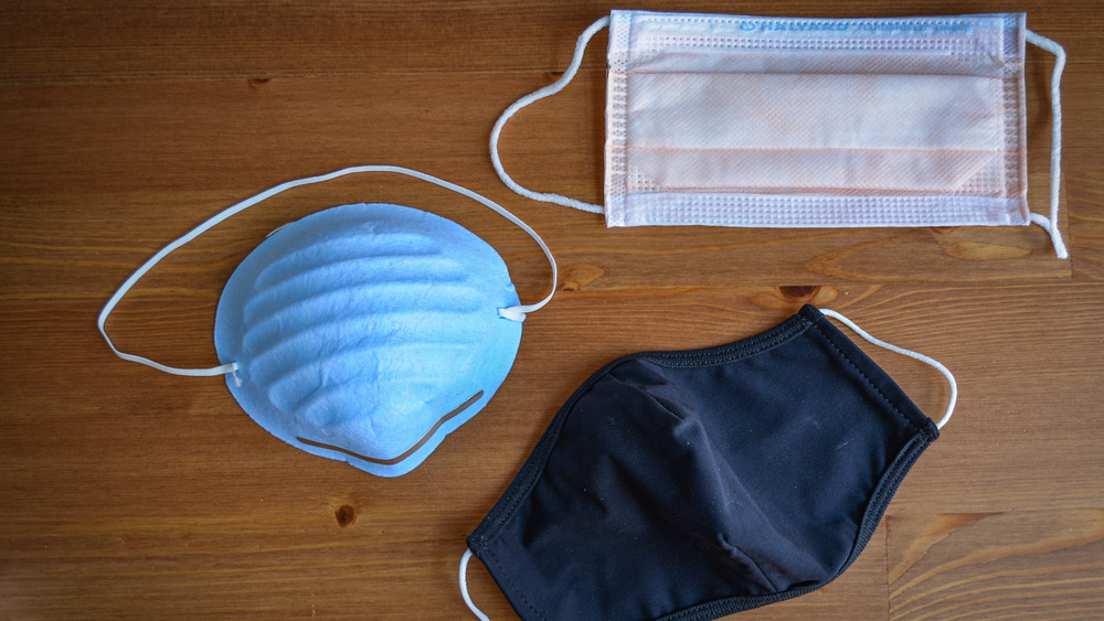 Three types of face mask covering