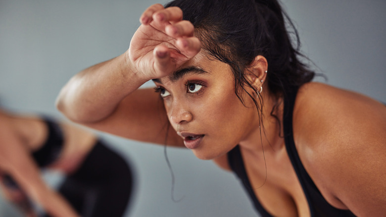 woman workout sweat
